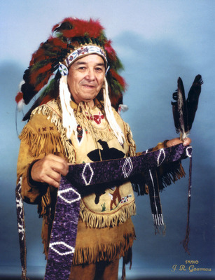 William Commanda with original Wampum Belts.JPG