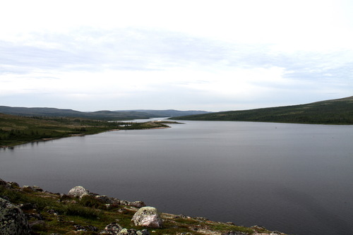 Campement vu du site de passage de caribou.JPG