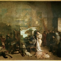 Gustave Courbet, L’Atelier du peintre. Allégorie Réelle déterminant une phase de sept années de ma vie artistique et morale, 1854-55, huile sur toile, 361 x 598 cm