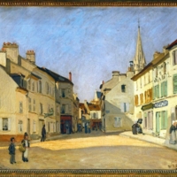 Alfred Sisley, Rue de la Chaussée à Argenteuil ; dit : Place à Argenteuil, 1872, huile sur toile, 46.5 x 66 cm