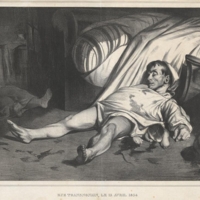 Honoré Daumier, Rue Transnonain, le 15 Avril 1834, 1834, lithographie, publiée dans &quot;L&#039;Association mensuelle,&quot; numéro 24, août-septembre 1834, 33.9 x 46.5 cm (papier) ; 28.6 x 44.2 cm (image)