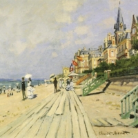 Claude Monet, Promenade à Trouville, 1870, huile sur toile, 52.1 x 50.1 cm