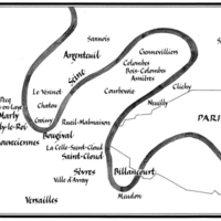 Carte de la Seine et ses environs, telle que publiée dans « Sisley » par Richard Shone. Phaidon, Paris, 1992, 2004.