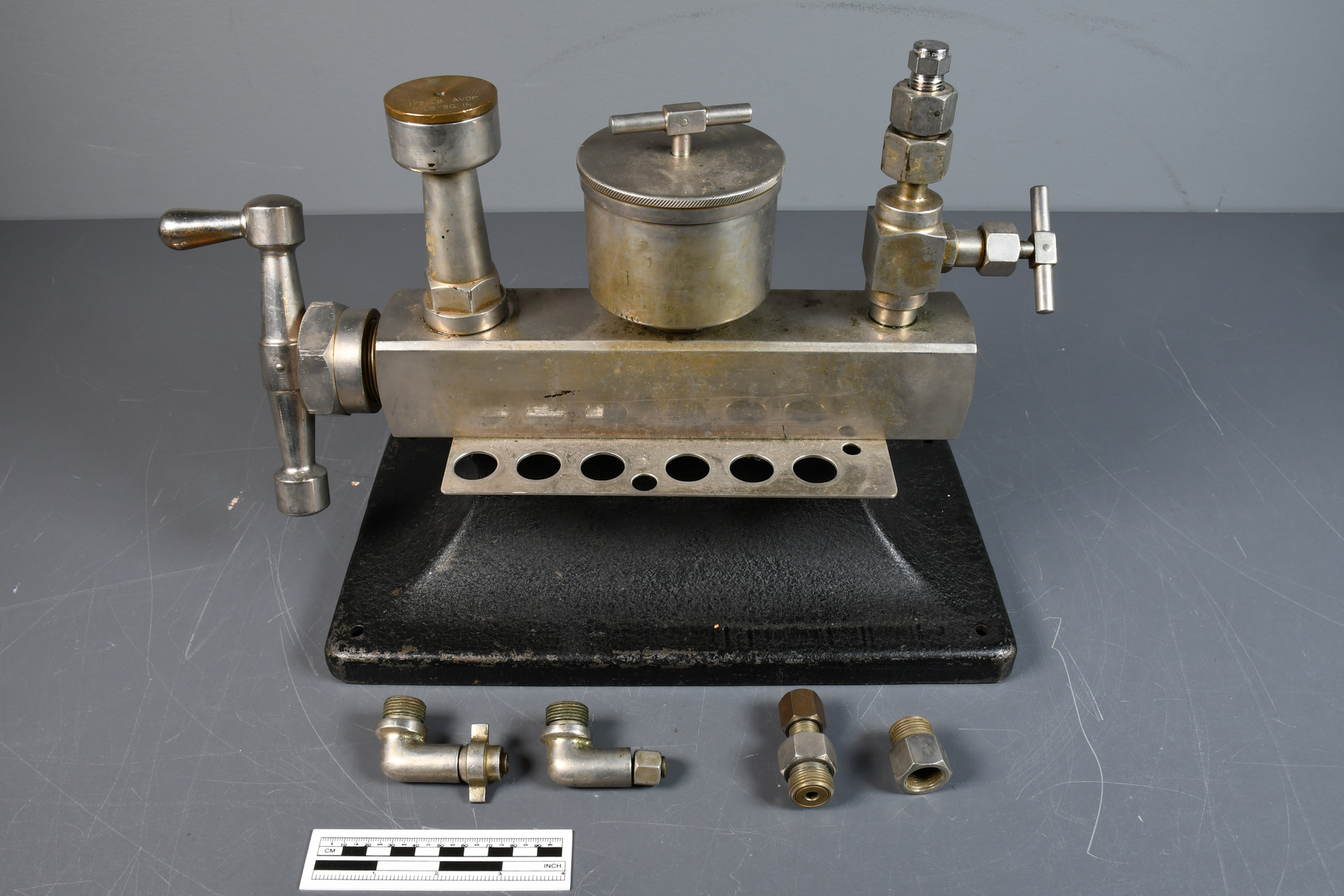 A soil testing instrument made up of silver metal components