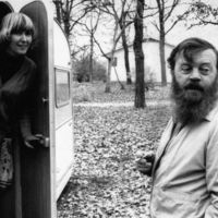 October 10, 1973 - Farley with Claire in camper as they moved to Winnipeg from Ontario after election.jfif