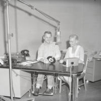 Audrey Williams and Bill Morgan in the WSM studio