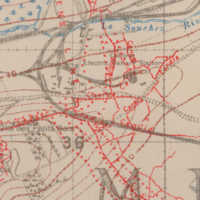 Section of First World War British Trench Map - Grid 36c SW Lens February 1917