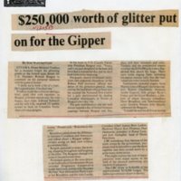 &quot;$250,00 worth of glitter put on for the Gipper&quot; (Press Clipping)