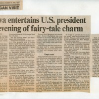 &quot;Ottawa entertains U.S. president with evening of fairy-tale charm&quot; (Press clipping)