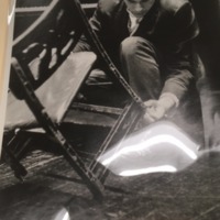 Photograph of Glenn Gould with His Piano Chair