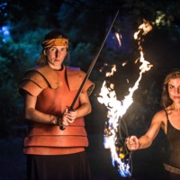 Macbeth Promotional Image: Macduff and Witch