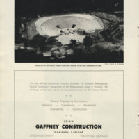 John Gaffney Construction Company ad for Stratford Shakespeare Festival