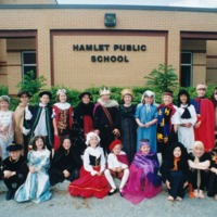 Lois Burdett and class at Hamlet Public School in Stratford