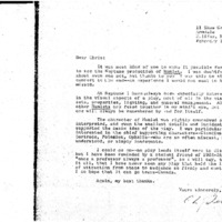 Letter from Professor C.L. Bennet